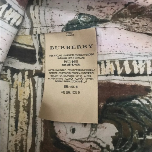 Burberry Top Off-the-Shoulder Gerber Print Sz 10 - Picture 9 of 11